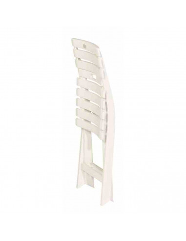 Tradineur - Silla plegable de plástico para exterior, incluye asa y reposapiés, ergonómica, cómoda, ligera y resistente, jardín,