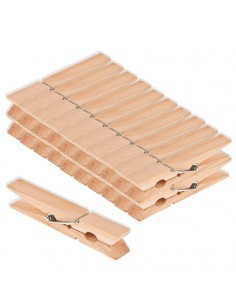 Tradineur - Pack de pinzas para ropas - Fabricadas en madera - 20 Unidades - Utensilios de limpieza y organización - Longitud de