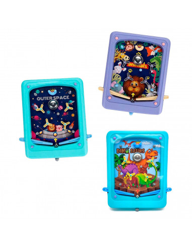 Tradineur - Pinball manual de juguete - Plástico resistente - Original juego manual para niños - 23 x 19 cm - Modelo Aleatorio