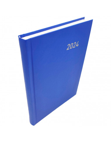 Tradineur - Agenda 2024, modelo París, vista día página, enero a diciembre, tapa dura y cinta marcapáginas, planificador anual d