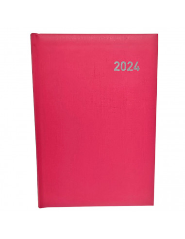 Tradineur - Agenda 2024, modelo Roma, tapa acolchada y cinta marcapáginas, día página, enero a diciembre, planificador anual de
