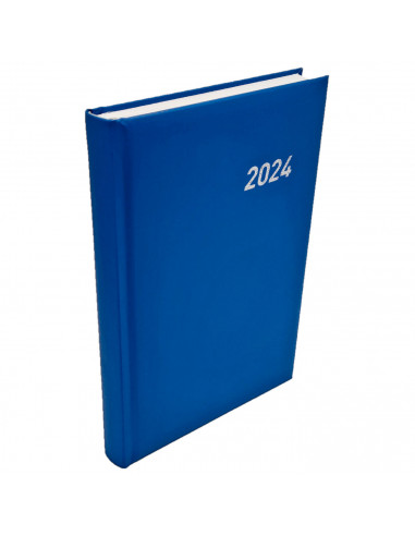 Tradineur - Agenda 2024, modelo Roma, vista día página, enero a diciembre, tapa acolchada y cinta marcapáginas, planificador anu