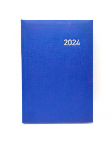 Tradineur - Agenda 2024, modelo Roma, vista día página, enero a diciembre, tapa acolchada y cinta marcapáginas, planificador anu
