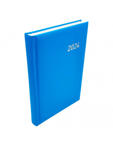 Tradineur - Agenda 2024, modelo Roma, tapa acolchada, vista día página, enero a diciembre, cinta marcapáginas, planificador anua