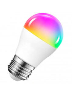Bombilla led E27 6w luz fría 6400k A+ 93 x 50 mm 540 lm con memoria y mando regulador de colores con pila incluida