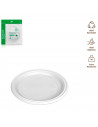 Tradineur - Pack de 5 platos llanos redondos reutilizables de plástico, 100% reciclables, extra resistentes, higiénicos, apilabl