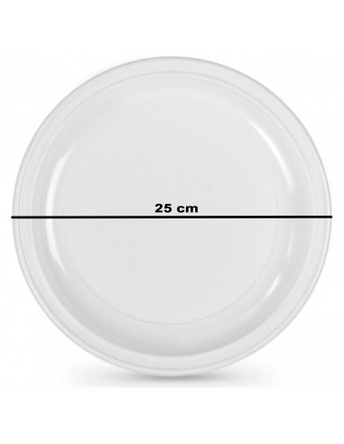 Tradineur - Pack de 5 platos llanos redondos reutilizables de plástico, 100% reciclables, extra resistentes, higiénicos, apilabl