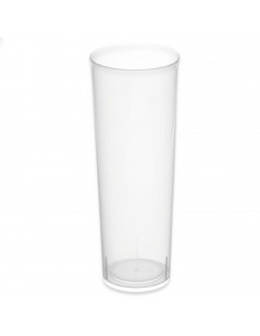 Tradineur - Pack de 10 vasos de tubo reutilizables de plástico, extra resistentes, 100% reciclables, higiénicos, apilables, apto