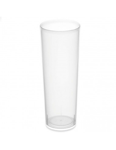 Tradineur - Pack de 10 vasos de tubo reutilizables de plástico, extra resistentes, 100% reciclables, higiénicos, apilables, apto