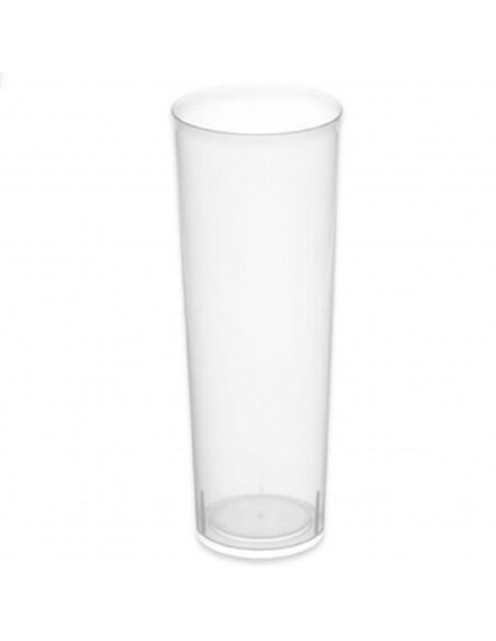 Tradineur - Pack de 10 vasos de tubo reutilizables de plástico, extra resistentes, 100% reciclables, higiénicos, apilables, apto