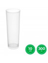 Tradineur - Pack de 10 vasos de tubo reutilizables de plástico, extra resistentes, 100% reciclables, higiénicos, apilables, apto