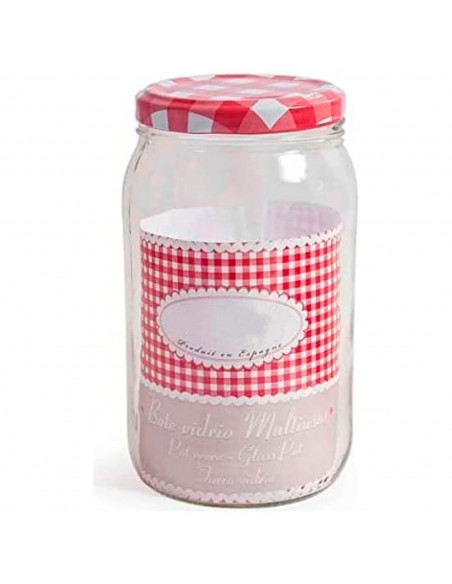 Tradineur - Bote de vidrio multiusos, tarro, frasco con tapa de rosca, almacenaje, guardar pasta, frutos secos, especias (2 litr