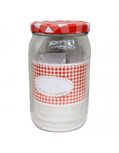 Tradineur - Bote de vidrio multiusos, tarro, frasco con tapa de rosca, almacenaje, guardar pasta, frutos secos, especias (2 litr