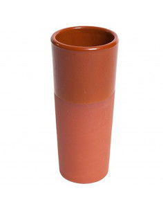 Tradineur - Vaso de tubo de barro, diseño tradicional, artesanal, servir vino, licores, celebraciones, fiestas (Marrón, 16 x 7 c