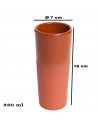 Tradineur - Vaso de tubo de barro, diseño tradicional, artesanal, servir vino, licores, celebraciones, fiestas (Marrón, 16 x 7 c