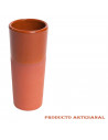 Tradineur - Vaso de tubo de barro, diseño tradicional, artesanal, servir vino, licores, celebraciones, fiestas (Marrón, 16 x 7 c