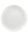 Tradineur - Plato llano redondo Mobius de porcelana, vajilla de cocina, resistente, apto para lavavajillas y microondas (Blanco,