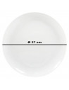 Tradineur - Plato llano redondo Mobius de porcelana, vajilla de cocina, resistente, apto para lavavajillas y microondas (Blanco,