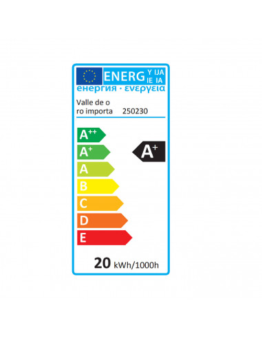 Bombilla led  E27 20w luz blanca fría 6000k economizadora de energía A+ 85% 155 mm