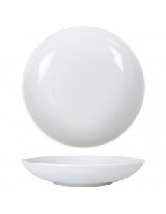 Tradineur - Plato hondo redondo Marina de porcelana, vajilla de cocina, resistente, apto para lavavajillas y microondas (Blanco,