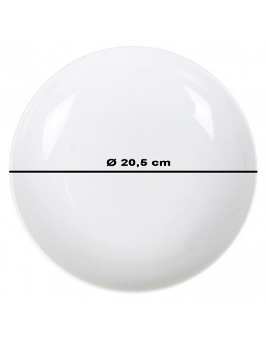 Tradineur - Plato hondo redondo Marina de porcelana, vajilla de cocina, resistente, apto para lavavajillas y microondas (Blanco,