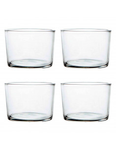 Tradineur - Pack de 4 vasos de cristal, modelo chiquito, servir licores, vino, cerveza, celebraciones, fiestas, aptos para lavav