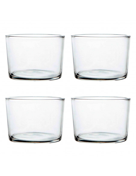 Tradineur - Pack de 4 vasos de cristal, modelo chiquito, servir licores, vino, cerveza, celebraciones, fiestas, aptos para lavav