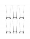 Tradineur - Set de 6 vasos de cristal para cerveza, modelo Sorgun, base gruesa, servir refrescos, licores, agua, aptos para lava