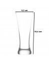 Tradineur - Set de 6 vasos de cristal para cerveza, modelo Sorgun, base gruesa, servir refrescos, licores, agua, aptos para lava