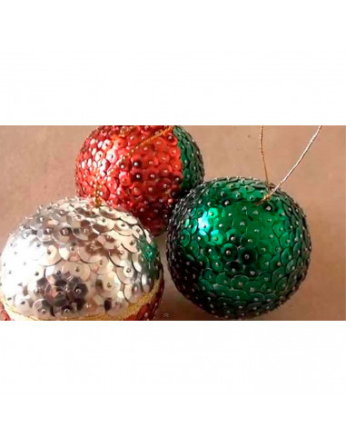 Tradineur - Bola de porexpan, poliestireno expandido, técnica de lentejuelas, servilletas, fieltro, manualidades, decoración, ar