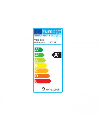 Bombilla led E27 9w luz blanca fría 6400k economizadora de energía A+ 85% 100 mm
