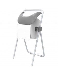 Tradineur - Dispensador de bobina industrial para rollo de papel, expendedor de pie, portabobinas suelo, metal y plástico, empre
