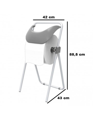 Tradineur - Dispensador de bobina industrial para rollo de papel, expendedor de pie, portabobinas suelo, metal y plástico, empre
