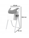 Tradineur - Dispensador de bobina industrial para rollo de papel, expendedor de pie, portabobinas suelo, metal y plástico, empre