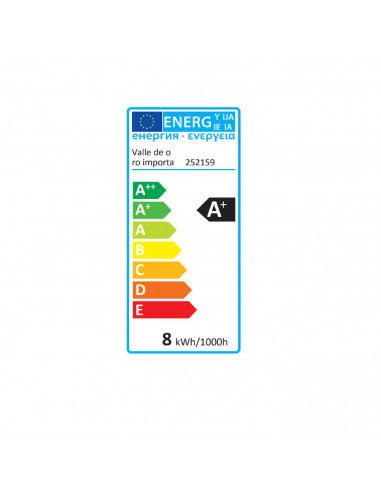 Tradineur - Bombilla LED E27 8W luz cálida 3000K, economizadora de energía, eficiencia energética A+ 85%, 720 lm, 85 mm, bombill