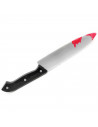 Tradineur - Cuchillo de cocina de plástico, complemento para disfraces de asesino, criminal, carnaval, Halloween, cosplay, 30 cm