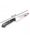 Tradineur - Cuchillo de cocina de plástico, complemento para disfraces de asesino, criminal, carnaval, Halloween, cosplay, 30 cm