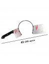 Tradineur - Diadema con cuchillo de plástico, complemento para disfraces de zombie, muerto viviente, carnaval, Halloween, cospla
