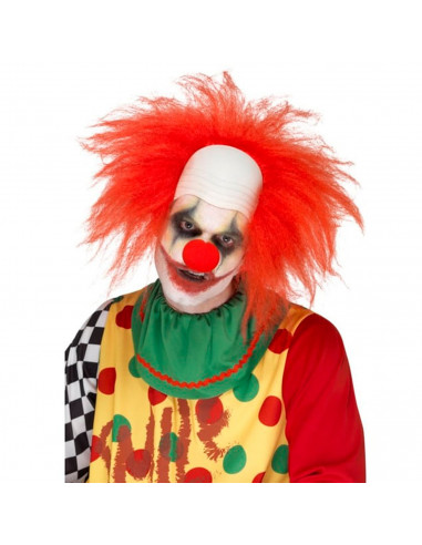 Tradineur - Peluca de payaso calvo, fibra sintética, unisex, complemento para disfraz de carnaval, Halloween, cosplay, fiestas d