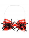 Tradineur - Pajarita con arañas, 100% poliéster, goma elástica, accesorio para disfraz de carnaval, Halloween, cosplay, fiestas