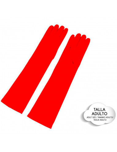 Tradineur - Guantes largos con brillo, 100% poliéster, imitación de satén, complemento para disfraces, carnaval, Halloween, cosp