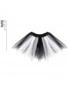 Tradineur - Tutú infantil bicolor, 100% poliéster, complemento para disfraces de carnaval, Halloween, cosplay, niñas (Blanco y n