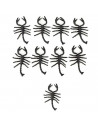Tradineur - Pack de 9 escorpiones para Halloween, plástico, decoración de interior, fiestas, celebraciones (Negro - 7 cm)