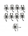 Tradineur - Pack de 9 escorpiones para Halloween, plástico, decoración de interior, fiestas, celebraciones (Negro - 7 cm)