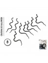 Tradineur - Pack de 8 serpientes para Halloween, plástico, decoración de interior, fiestas, celebraciones (Negro - 11 cm)