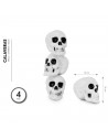 Tradineur - Pack de 4 calaveras para Halloween, plástico, cráneos, decoración de interior, carnaval, fiestas, celebraciones, 10