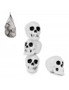 Tradineur - Pack de 4 calaveras para Halloween, plástico, cráneos, decoración de interior, carnaval, fiestas, celebraciones, 10
