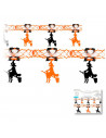 Tradineur - Guirnalda de brujas de papel, decoración de interior, pared, carnaval, Halloween, fiestas - 2,4 metros
