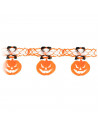 Tradineur - Guirnalda de calabazas de papel, decoración de interior, pared, carnaval, Halloween, fiestas - 2,4 metros