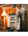 Tradineur - Esqueleto colgante para Halloween - Fabricado en plástico - Adorno para decoración - Longitud 48 cm - Color Blanco